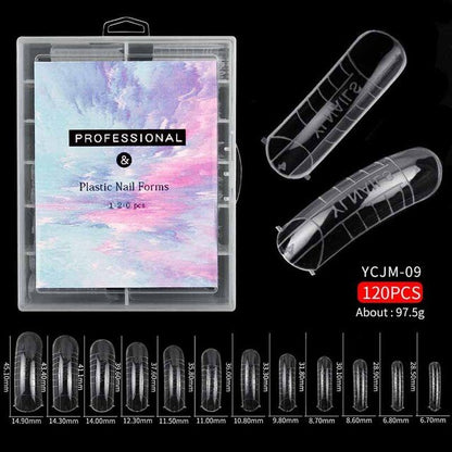 120PCS/Box Nail Art UV Extend Gel Nail Extension Tool Quick Building Nail Mold Tips Nail Dual Forms Finger Extension - Charm Trove