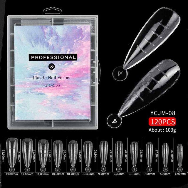 120PCS/Box Nail Art UV Extend Gel Nail Extension Tool Quick Building Nail Mold Tips Nail Dual Forms Finger Extension - Charm Trove