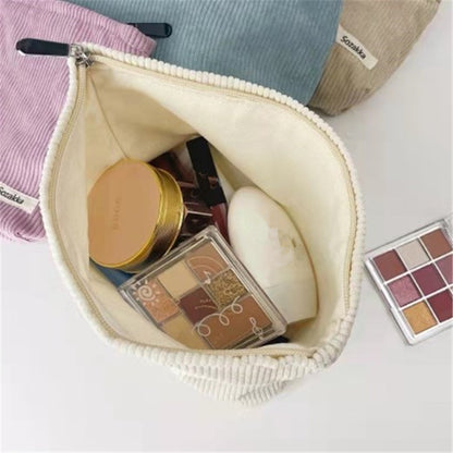 Versatile Corduroy Cosmetic Bag: Stylish, Spacious, and Multifunctional for Travel and Everyday Use - Charm Trove